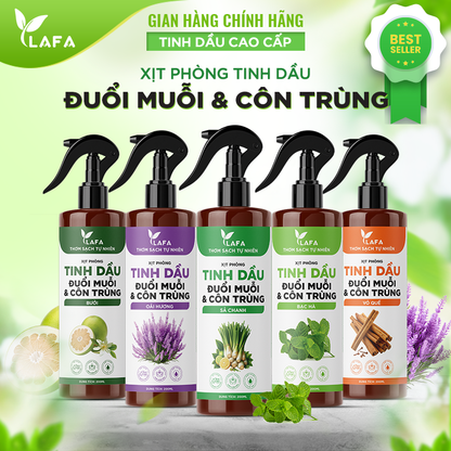 Bình Xịt Tinh Dầu Sả Chanh, Bạc Hà, Quế, Bưởi, Oải Hương LAFA