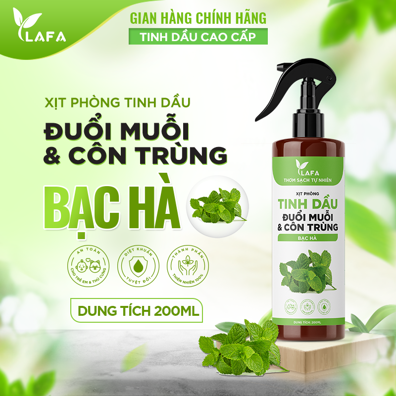 Bình Xịt Tinh Dầu Sả Chanh, Bạc Hà, Quế, Bưởi, Oải Hương LAFA