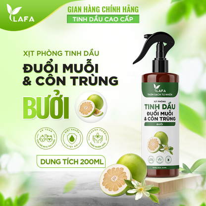 Bình Xịt Tinh Dầu Sả Chanh, Bạc Hà, Quế, Bưởi, Oải Hương LAFA