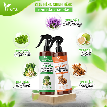 Bình Xịt Tinh Dầu Sả Chanh, Bạc Hà, Quế, Bưởi, Oải Hương LAFA